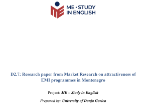 UDG Completes Major Research on the Attractiveness of English-Medium Instruction Programmes in Montenegro